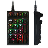 198I K21 Wired Mechanical Dightal Keyboard Multifunction Button RGB Backlight Office Keypad(Black)