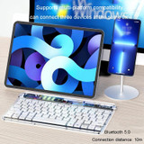 Transparent Lighting Bluetooth Keyboard 10 Inch Wireless Silent Keypad(White)