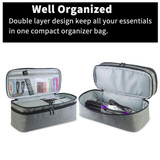 Double-layer Travel Convenient Large-capacity Integrated Hair Salon Storage Bag(Grey)