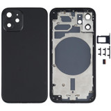 Back Housing Cover with SIM Card Tray & Side  Keys & Camera Lens for iPhone 12 mini(Black)