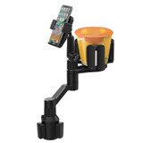 D08 With Adjustable Snack Cup Cup Holder Phone Mount For Car Phone Clamping Mount Holder(Green)