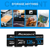 MICRODATA 128GB U3 Blue Line and Black TF(Micro SD) Memory Card