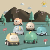 Cartoon Cute Pet Pull Back Car Children Mini Puzzle Inertia Car Toy(Rhino)