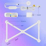 6 pcs /Set LED WIFI Graffiti Bluetooth Smart Splicing Quantum Light DIY Atmosphere Lighting With Remote Control, US Plug(White)