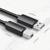 3 PCS Jasoz USB Printing Data Cable Oxygen-Free Copper Core, Cable Length: 10m
