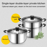 Single Layer 26cm Stainless Steel Thickened Soup Pot Small Stew Pot Induction Gas Stove Universal Pots