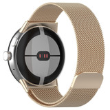 For Google Pixel Watch 2 Milan Magnetic Steel Mesh Watch Band(Champagne)