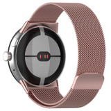 For Google Pixel Watch 2 Milan Magnetic Steel Mesh Watch Band(Pink)