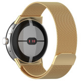 For Google Pixel Watch 2 Milan Magnetic Steel Mesh Watch Band(Gold)