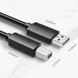 3 PCS Jasoz USB Printing Data Cable Oxygen-Free Copper Core, Cable Length: 8m