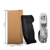 6-in-1 Folding Tableware (Fork/Knife/Spoon/Bottle Opener) for Camping and Survival(Silver)