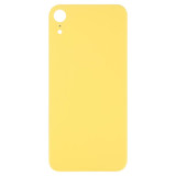 Easy Replacement Big Camera Hole Glass Back Battery Cover with Adhesive for iPhone XR(Yellow)