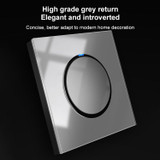 86mm Round LED Tempered Glass Switch Panel, Gray Round Glass, Style:Four Billing Control