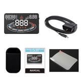 E300 5.5 inch Car OBDII / EUOBD HUD Vehicle-mounted Head Up Display Security System, Support Speed & Fuel Consumption, Overspeed Alarm,  Fuel Consumption, Water Temperature, etc.(Black)