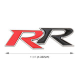 Car Dual R Personalized Aluminum Alloy Decorative Stickers, Size:11 x 3.5cm (Red + Black)
