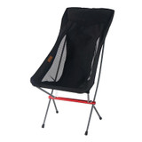 CLS Outdoor Folding Chair Heightening Portable Camping Fishing Chair(Black)