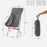CLS Outdoor Folding Chair Heightening Portable Camping Fishing Chair(Black)