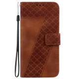 For OPPO Reno9 Pro 7-shaped Embossed Leather Phone Case(Brown)