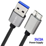 JUNSUNMAY USB 3.0 Male to Micro-B Cord Cable Compatible with Samsung Camera Hard Drive, Length:2m