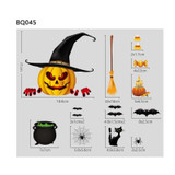 Halloween Decoration Stickers Pumpkin Lamp Spider Ghost Electrostatic Stickers,Style: BQ040ABCD-45-46-47-48