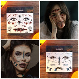 Halloween Scar Waterproof Tattoo Sticker Simulated Face Horror Stickers, Pattern: RM-046