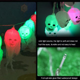 Halloween LED White Yarn Skull Ghost Festival Horror Atmosphere Decorative Lights, Style: 5m 20 Lights (White)