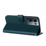 For OPPO Reno8 Pro Datura Flower Embossed Flip Leather Phone Case(Dark Green)
