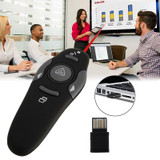 Multimedia Presenter with Laser Pointer & USB Receiver for Projector / PC / Laptop, Control Distance: 15m(Black)