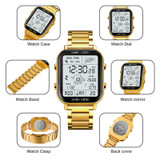 SKMEI 1888 Multifunctional Men 30M Waterproof Sports Stainless Steel Digital Wrist Watch(Rose Gold)