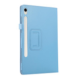 For Samsung Galaxy Tab S9 Ultra Litchi Texture Leather Tablet Case with Holder(Sky Blue)