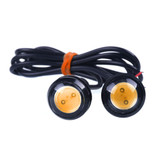 10 PCS 23mm 1.5W DC9-80V Motorcycle Eagle Eye Light Double Lens(Yellow Light)