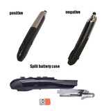 PR-08 1600DPI 6 Keys 2.4G Wireless Electronic Whiteboard Pen Multi-Function Pen Mouse PPT Flip Pen(Silver Gray)