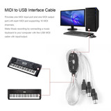 USB to MIDI Interface Electric Piano Converter Adapter Cable, Length: 1.8m