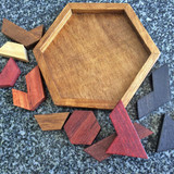 Children Wooden Toys Hexagon Puzzle Geometric Abnormity Shape Puzzle Tangram