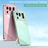 For Xiaomi Mi 11 Ultra XINLI Straight 6D Plating Gold Edge TPU Shockproof Case(Mint Green)