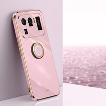 For Xiaomi Mi 11 Ultra XINLI Straight 6D Plating Gold Edge TPU Shockproof Case with Ring Holder(Cherry Purple)