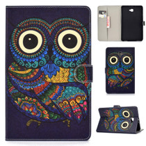 For Samsung Galaxy Tab A 10.1 T580/T585 (2016) Colored Drawing Pattern Horizontal Flip PU Leather Case with Holder & Card Slot & Sleep / Wake-up Function(Owl)