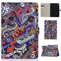 For Samsung Galaxy Tab A 10.1 (2019) T510/T515 Colored Drawing Pattern Horizontal Flip PU Leather Case with Holder & Card Slot(Graffiti)