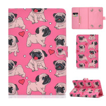 For 8 inch Universal Colored Drawing Pattern Horizontal Flip PU Leather Case with Holder & Card Slots(Love Dog)