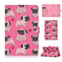 For 10 inch Universal Colored Drawing Pattern Horizontal Flip PU Leather Case with Holder & Card Slots(Love Dog)