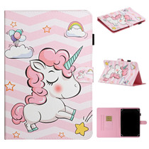 For 10 inch Universal Tablet PC Colored Drawing Pattern Horizontal Flip PU Leather Case with Holder & Card Slot(Pink Unicorn)