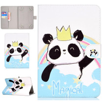 For 7 inch Universal Tablet PC Colored Drawing Pattern Horizontal Flip PU Leather Case with Holder & Card Slot(Crown Panda)