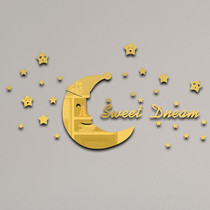 32pcs /Set Acrylic SweetDream Mirror Stereo Wall Stickers Home Decoration Soft Mirror(Gold)