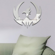 Acrylic Spreading Wings Bird Mirror Stereoscopic Wall Stickers Home Decoration Soft Mirror(Silver)