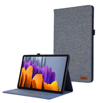 For Samsung Galaxy Tab S9 Ultra Horizontal Flip TPU + Fabric PU Leather Tablet Case(Dark Blue)