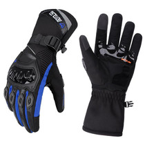 1-Pair MOTOLSG Motorcycle Riding Waterproof Winter Warm Gloves, Size:L(Black Blue)