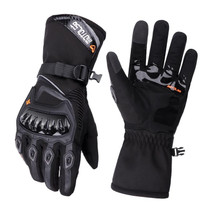 1-Pair MOTOLSG Motorcycle Riding Waterproof Winter Warm Gloves, Size:XXL(Black)