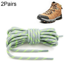 2 Pairs Round High Density Weaving Shoe Laces Outdoor Hiking Slip Rope Sneakers Boot Shoelace, Length:140cm(Light Gray-Green)