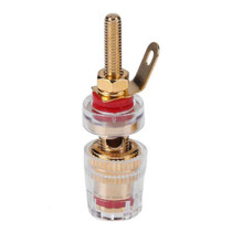 Medium Extended Transparent Terminal Block 4mm Banana Socket Audio Amplifier Junction Post(Red)