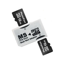 CR-5400 Dual Slot Micro SDHC(TF) to MS PRO Duo Adapter, Total Supported Capacity: 64GB